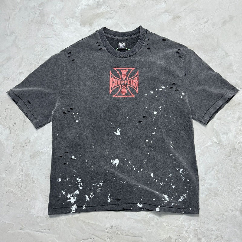 saint m t shirts  s.m collaboration series graphic print crew neck pullover short sleeve t-shirt - wholesale