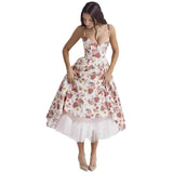 Women's summer dress: european and american high-end princess gown, french style mesh a-line double layer spaghetti strap dress