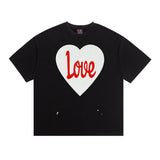 saint m t shirts  s.m. heart love graphic crew neck pullover short sleeve top - wholesale
