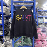 Saint m hoodie - autumn/winter s.m rainbow letter print crewneck pullover sweatshirt - wholesale