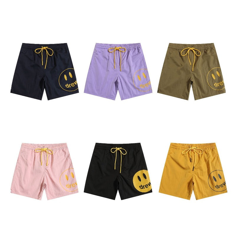 Drew house pants spring/summer d@ew smiley face letter print casual loose beach shorts
