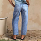 Women's wide-leg straight-leg cropped jeans - spring/summer collection - casual & fashionable - ready stock - aliexpress women's apparel