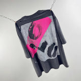 saint m t shirts  s.m. face letter graphic crew neck pullover short sleeve t-shirt - wholesale