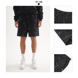 Etai men's clothing trendy all-over lightning bolt print shorts - high-quality, relaxed fit, casual drawstring printed shorts