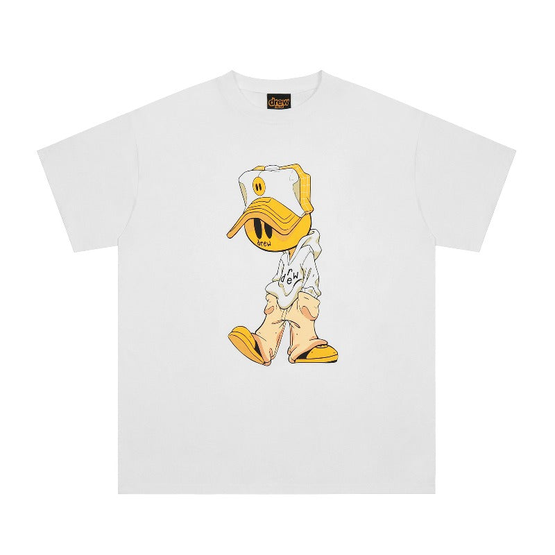 Drew house t shirt spring and summer d@ew cartoon character printing round neck short sleeves