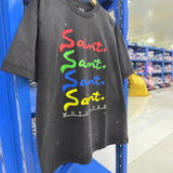 saint m t shirts  s.m colorful letter graphic crew neck pullover short sleeve top - wholesale