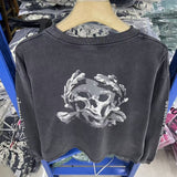 Saint m hoodie - autumn/winter s.m skull print crewneck pullover long sleeve - wholesale
