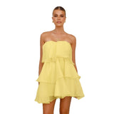 Women's dress - in stock - summer new arrivals - european & american cross-border e-commerce - sexy & fashionable bandeau backless tiered dress