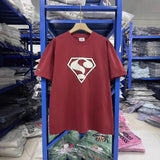 saint m t shirts  s.m superman letter graphic crew neck pullover short sleeve t-shirt - wholesale