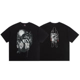 saint m t shirts  s.m vintage washed distressed crew neck pullover short sleeve top - wholesale