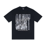 saint m t shirts  s.m creative letter graphic crew neck short sleeve tee