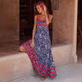 Women's dress - cross-border amazon - european & american fashion - high-end spring/summer - spaghetti strap maxi dress - printed long dress - women's