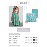 Women's dress - cross-border e-commerce, european & american spring bohemian style fashion printed camisole dress