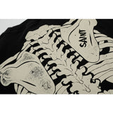 saint m t shirts  s.m. skeleton letter graphic crew neck short sleeve pullover - wholesale