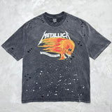 saint m t shirts  s.m. flaming skull limited edition graphic crewneck t-shirt - wholesale