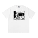 saint m t shirts  s.m clown hyena graphic crewneck short sleeve t-shirt - wholesale