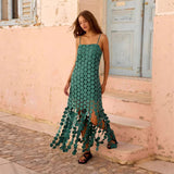 Women's dress - cross-border summer french hollow-out camisole dress, fashionable lace, high-end elegant women's dress