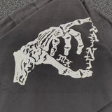 Saint m hoodie spring & fall s.m skull hand high street washed distressed round neck pullover sweatshirt