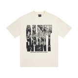 saint m t shirts  s.m creative letter graphic crew neck short sleeve tee