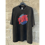 saint m t shirts  s.m earth alphabet graphic crew neck short sleeve t-shirt - wholesale