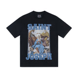 saint m t shirts  s.m. virgin mary oil painting graphic crew neck short sleeve tee