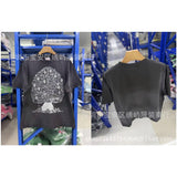 saint m t shirts  s.m cartoon print crew neck pullover short sleeve top - wholesale