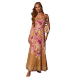 Women's dress - cross-border spring/summer - amazon us & europe - women's fashion printed sexy fashion spaghetti strap dress