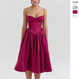 Women's dress: european and american style sexy bandeau dress - summer sweet & spicy hot girl skirt - high-end open back midi dress for export