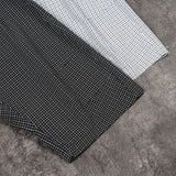 Etai men's fashionable plaid cropped pants with distressed seam detail, pleated casual shorts, drawstring lightweight men's shorts