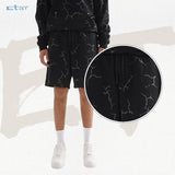 Etai men's clothing trendy all-over lightning bolt print shorts - high-quality, relaxed fit, casual drawstring printed shorts