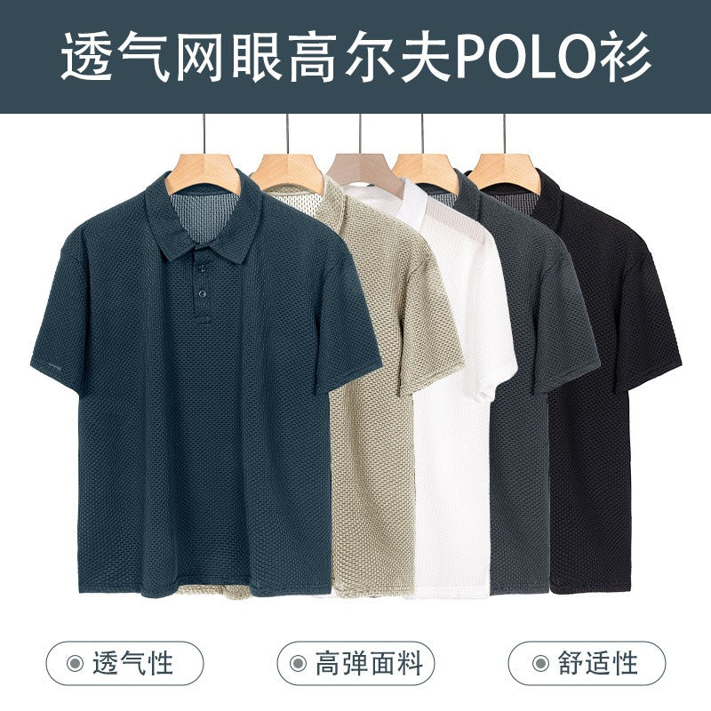 Summer new arrival: popular mesh comfort men's polo shirt - custom golf breathable short sleeve polo shirt for men