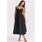 Women's dress - export quality, amazon style, long summer dress, cross-border sexy backless cami, gentle style dress for women