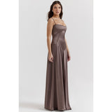 Women's dress: european and american cross-border sexy camisole dress, slim-fit backless maxi dress, women's summer evening gown
