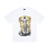 saint m t shirts  s.m character & letter graphic crew neck short sleeve tee