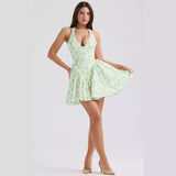 Women's dress - independent website cross-border e-commerce - spring/summer new arrivals - sweet & country style - halter neck, backless, sexy mini dress for women