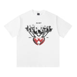 saint m t shirts  s.m. finger heart graphic crew neck pullover short sleeve top - wholesale
