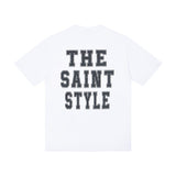 saint m t shirts  s.m. finger letter graphic crew neck pullover short sleeve top