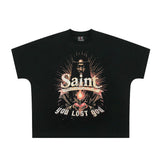 saint m t shirts  s.m character heart pattern crew neck pullover short sleeve one-piece wholesale