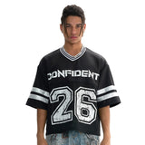 Etai men's clothing short and wide american retro mesh basketball jersey t-shirt high quality fashionable brand contrast color men's short sleeve men's t