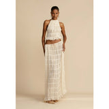 Women's dress: spring/summer european and american fashion sexy backless halter tie-up lace vest long dress set