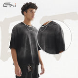 Etai men's clothing premium spray-dyed short-sleeve t-shirt - versatile, short, boxy fit style for men