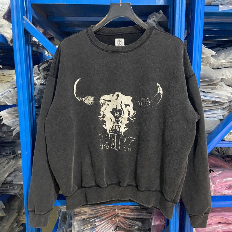 Saint m hoodie - autumn/winter s.m washed & distressed collection - crewneck pullover sweatshirt - wholesale