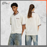 Etai men's clothing summer lightweight polo shirt color block jersey t-shirt men's trendy brand premium loose v-neck short sleeve men's t-shirt