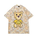 Drew house t-shirt - spring/summer d@ew cartoon floral bear graphic crew neck pullover short sleeve
