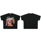 saint m t shirts  s.m. palm heart graphic crew neck short sleeve t-shirt - wholesale