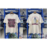 saint m t shirts  s.m cartoon print crew neck pullover short sleeve top - wholesale