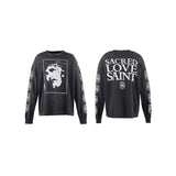Saint m hoodie - spring/autumn - s.m character & letter graphic - crew neck pullover - long sleeve - wholesale