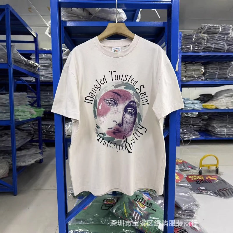 saint m t shirts  s.m collaboration graphic crewneck t-shirt - wholesale