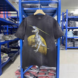 saint m t shirts  s.m metal dinosaur graphic crewneck pullover short sleeve t-shirt - wholesale