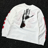 Saint m hoodie fall and winter s.m red chili band pattern round neck pulloverlong sleeves